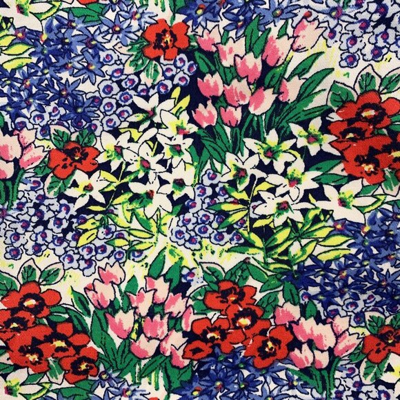 Talbots Womens Perfect Skimmer Floral Cropped Pants Size 14W Cotton Spandex - Picture 3 of 14